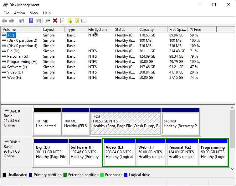 windows disk management