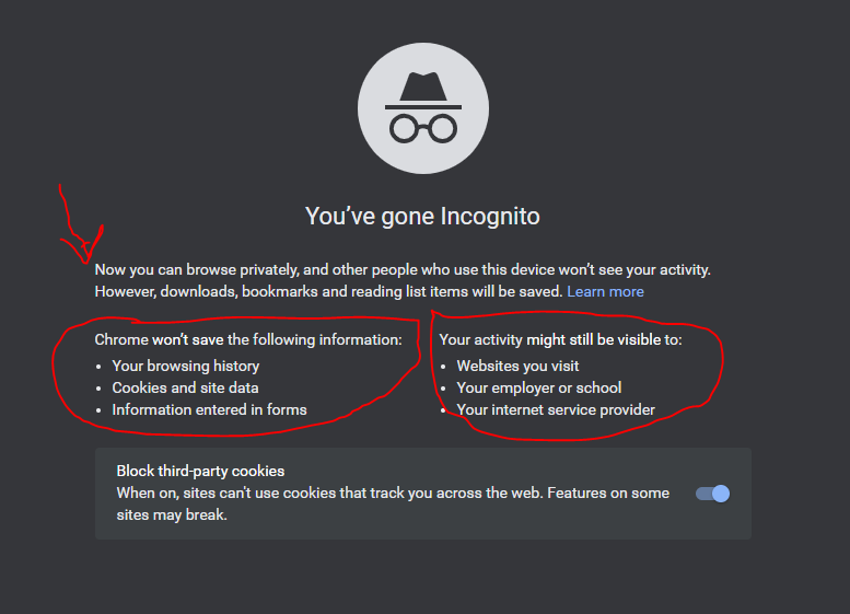 how incognito mode work