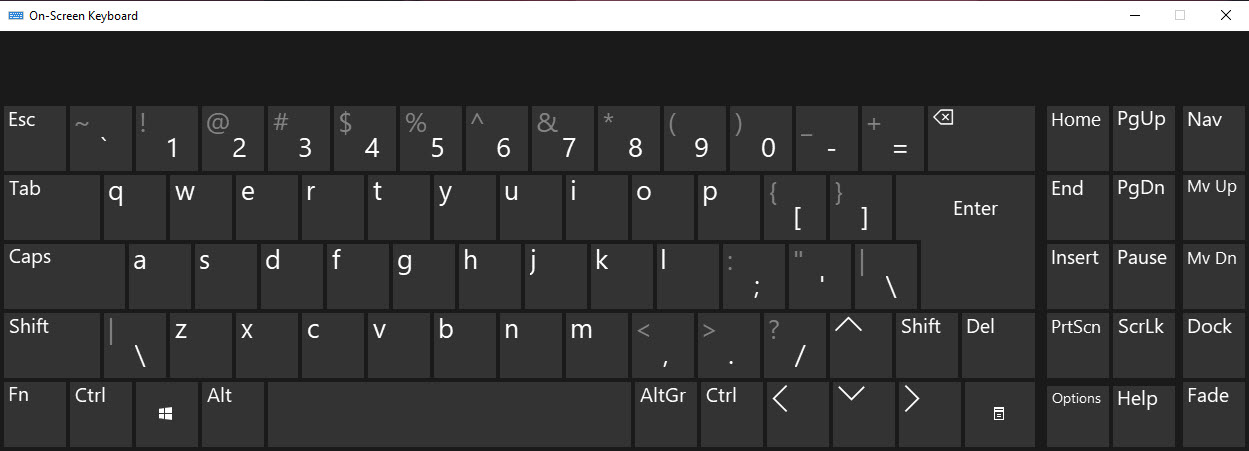 windows on screen keyboard